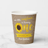 Kleine Zonnebloem 1e verjaardag Papieren Bekers (Achterkant)