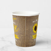 Kleine Zonnebloem 1e verjaardag Papieren Bekers (Rechts)