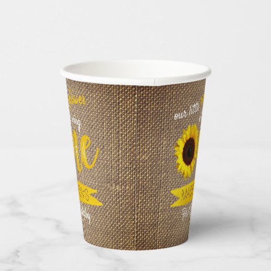 Kleine Zonnebloem 1e verjaardag Papieren Bekers (Rechts)