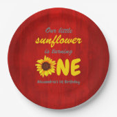 Kleine Zonnebloem 1e verjaardag Papieren Bordje (Voorkant)
