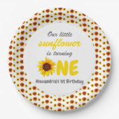 Kleine Zonnebloem 1e verjaardag Papieren Bordje (Voorkant)
