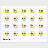Kleine Zonnebloem 1e verjaardag Ronde Sticker (Vel)