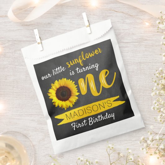 Kleine Zonnebloem 1e Verjaardagsfeest Bedankzakje (Geknipt)