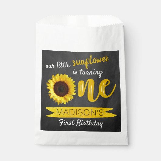 Kleine Zonnebloem 1e Verjaardagsfeest Bedankzakje (Voorkant)