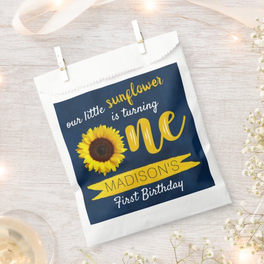 Kleine Zonnebloem 1e Verjaardagsfeest Bedankzakje (Geknipt)