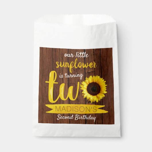 Kleine zonnebloem 2e verjaardag bedankzakje (Voorkant)