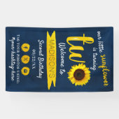 Kleine Zonnebloem 2e Verjaardag Feest Welkom Spandoek (Horizontaal)