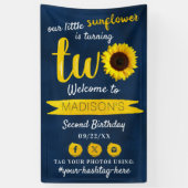 Kleine Zonnebloem 2e Verjaardag Feest Welkom Spandoek (Verticaal)