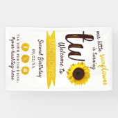 Kleine Zonnebloem 2e Verjaardag Feest Welkom Spandoek (Horizontaal)