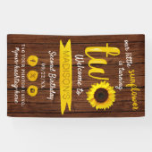 Kleine Zonnebloem 2e Verjaardag Feest Welkom Spandoek (Horizontaal)