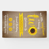 Kleine Zonnebloem 2e Verjaardag Feest Welkom Spandoek (Horizontaal)