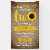 Kleine Zonnebloem 2e Verjaardag Feest Welkom Spandoek (Verticaal)