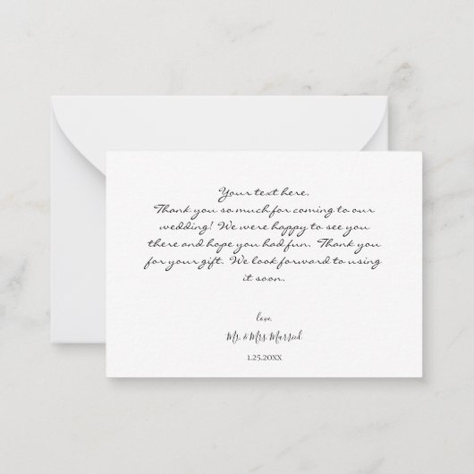 Kleine Zonnebloem Artsty Floral - Wit 2 Dank u Notitiekaartje (Achterkant)