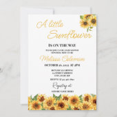 Kleine zonnebloem is op weg naar het Baby shower Kaart (Voorkant)