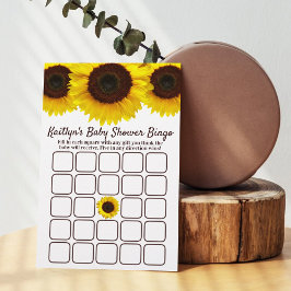 Kleine zonnebloem onderweg! Baby shower Bingo
