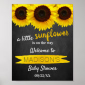 Kleine zonnebloem onderweg! Baby shower Welkom Poster (Voorkant)