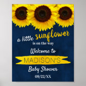 Kleine zonnebloem onderweg! Baby shower Welkom Poster (Voorkant)
