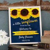 Kleine zonnebloem onderweg! Baby shower Welkom Poster