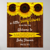 Kleine zonnebloem onderweg! Baby shower Welkom Poster (Voorkant)