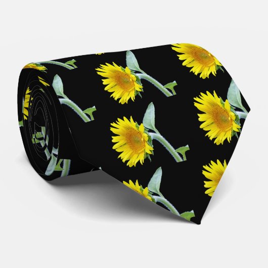 Kleine zonnebloem stropdas (Opgerold)