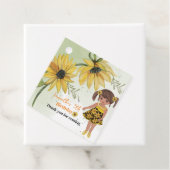 Kleine Zonnebloem Waterverf Vijfde Meisje Verjaard Bedankjes Labels (In situ)