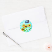  kleine zonnebloemen ronde sticker (Envelop)