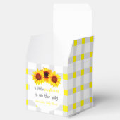 Kleine zonnebloempitten Baby shower Bedankdoosjes (Geopend)