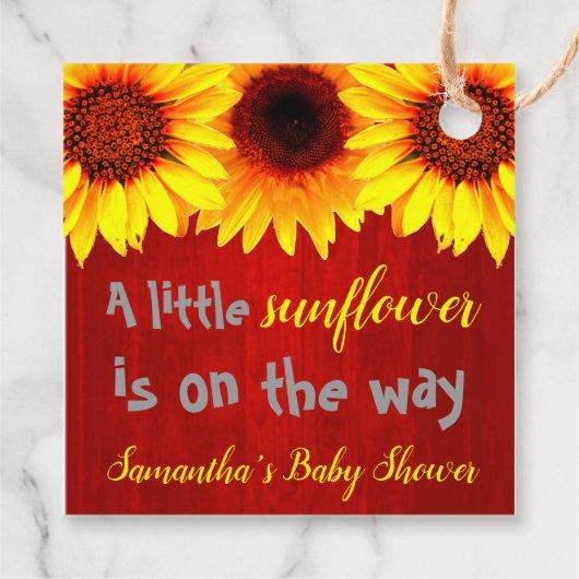 Kleine zonnebloempitten Baby shower Bedankjes Labels (Achterkant)