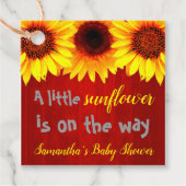 Kleine zonnebloempitten Baby shower Bedankjes Labels (Voorkant)