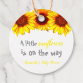 Kleine zonnebloempitten Baby shower Bedankjes Labels (Voorkant)