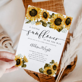 Kleine zonnebloempitten Baby shower Kaart