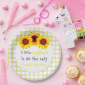 Kleine zonnebloempitten Baby shower Papieren Bordje (Feest)