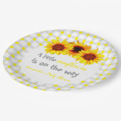 Kleine zonnebloempitten Baby shower Papieren Bordje (Gekanteld)