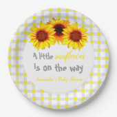 Kleine zonnebloempitten Baby shower Papieren Bordje (Voorkant)
