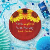 Kleine zonnebloempitten Baby shower Papieren Bordje (Feest)