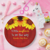 Kleine zonnebloempitten Baby shower Papieren Bordje (Feest)