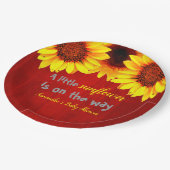 Kleine zonnebloempitten Baby shower Papieren Bordje (Gekanteld)