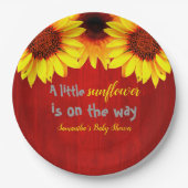 Kleine zonnebloempitten Baby shower Papieren Bordje (Voorkant)