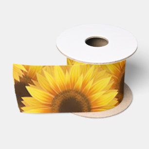 Kleine zonnebloempitten satijnen lint
