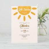 Kleine zonneschijn babyshower zon uitnodiging (Staand voorkant)