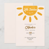 Kleine zonneschijn babyshower zon uitnodiging (Voorkant / Achterkant)