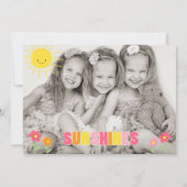 Kleine zonneschijn Birthday-uitnodiging Gezamenlij Kaart (Achterkant)