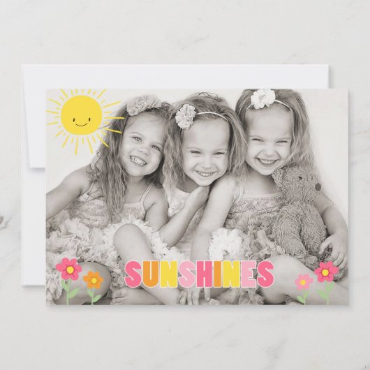 Kleine zonneschijn Birthday-uitnodiging Gezamenlij Kaart (Achterkant)