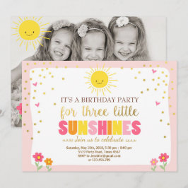 Kleine zonneschijn Birthday-uitnodiging Gezamenlij Kaart