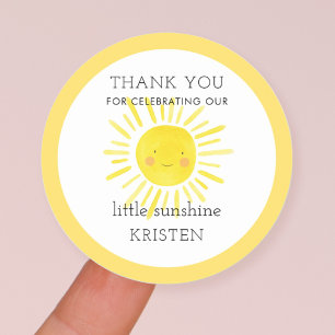 Kleine Zonneschijn Dank Je Favoriet Ronde Sticker