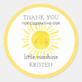 Kleine Zonneschijn Dank Je Favoriet Ronde Sticker (Voorkant)