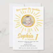 Kleine zonneschijn eerste zon verjaardag foto kaart (Voorkant)