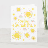 Kleine zonneschijn en regenbogen bedankkaart (Voorkant)