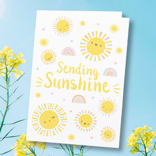 Kleine zonneschijn en regenbogen bedankkaart