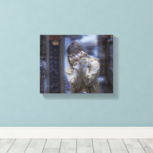 Kleine zonneschijn in geel canvas afdruk (Insitu (Houten vloer))